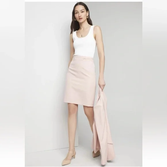 White House Black Market Light Pink Fluid Pencil Skirt NWT Size 10 - Picture 2 of 10